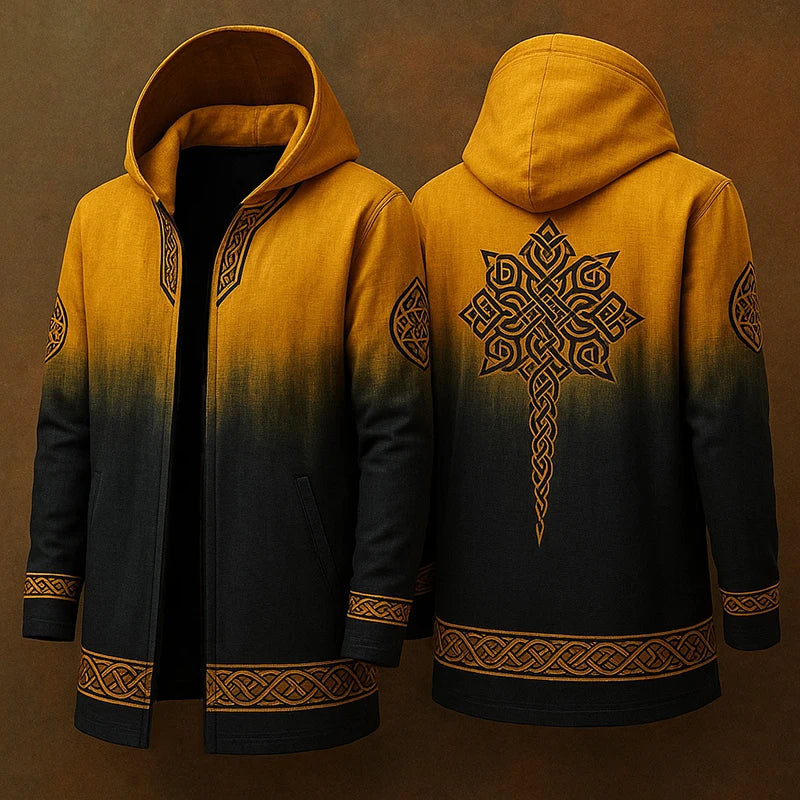 Y2K Mens Hooded Jacket Coat Streetwear Fashion Loose Long Sleeve Windbreaker Men's Fall Winter Vintage Gothic Printing Cardigan