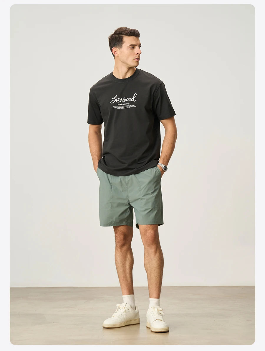SIMWOOD 2026 Summer New Oversize 150gsm Quick-Dry Beach Shorts Men Plus Size  Basic Sports Short