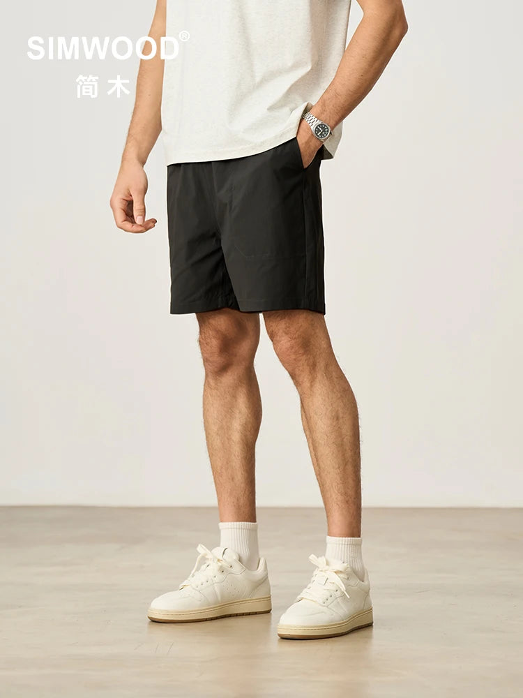 SIMWOOD 2026 Summer New Oversize 150gsm Quick-Dry Beach Shorts Men Plus Size  Basic Sports Short