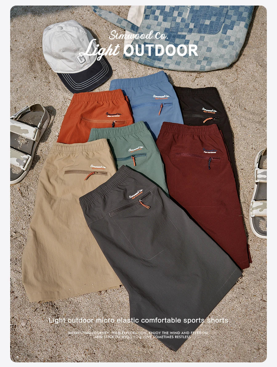 SIMWOOD 2026 Summer New Oversize 150gsm Quick-Dry Beach Shorts Men Plus Size  Basic Sports Short