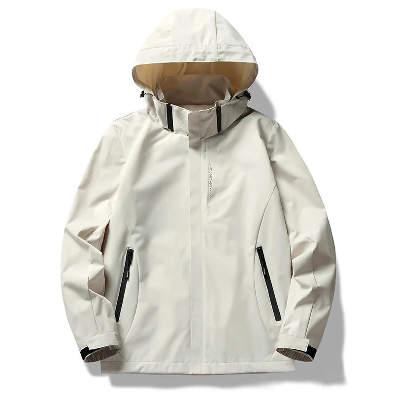 Outdoor Waterproof Windbreaker Men's Tactical Detachable Cap Camping Fishing Coat New Spring plus size Casual Lightweight Jacket