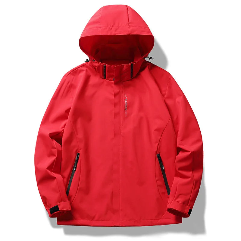 Outdoor Waterproof Windbreaker Men's Tactical Detachable Cap Camping Fishing Coat New Spring plus size Casual Lightweight Jacket