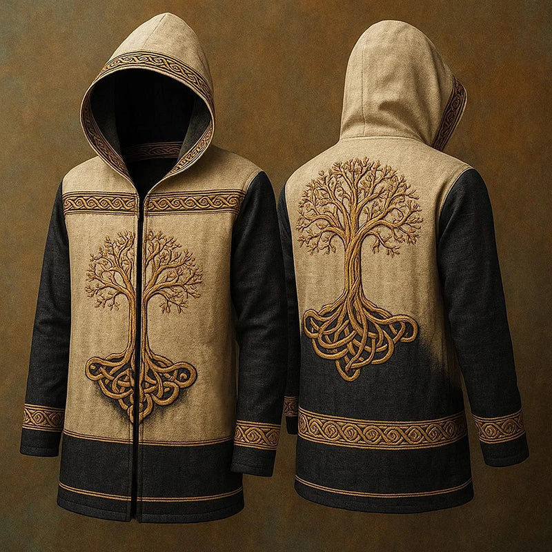 Y2K Mens Hooded Jacket Coat Streetwear Fashion Loose Long Sleeve Windbreaker Men's Fall Winter Vintage Gothic Printing Cardigan