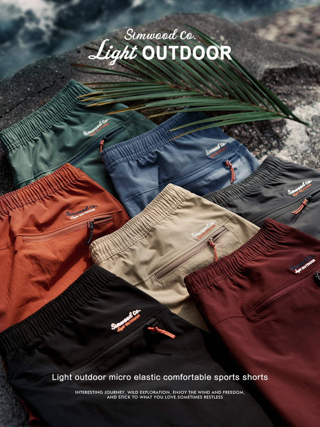 SIMWOOD 2026 Summer New Oversize 150gsm Quick-Dry Beach Shorts Men Plus Size  Basic Sports Short